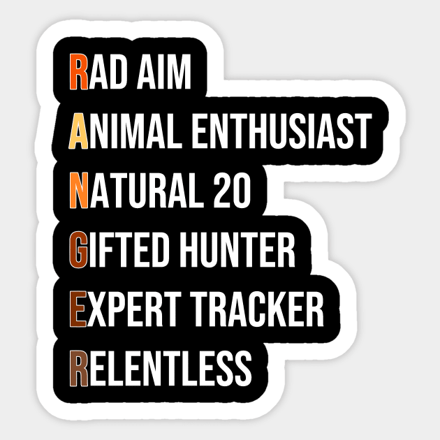 Ranger Hunter Class RPG Pnp Roleplaying Dungeon Meme Gift Sticker by TellingTales